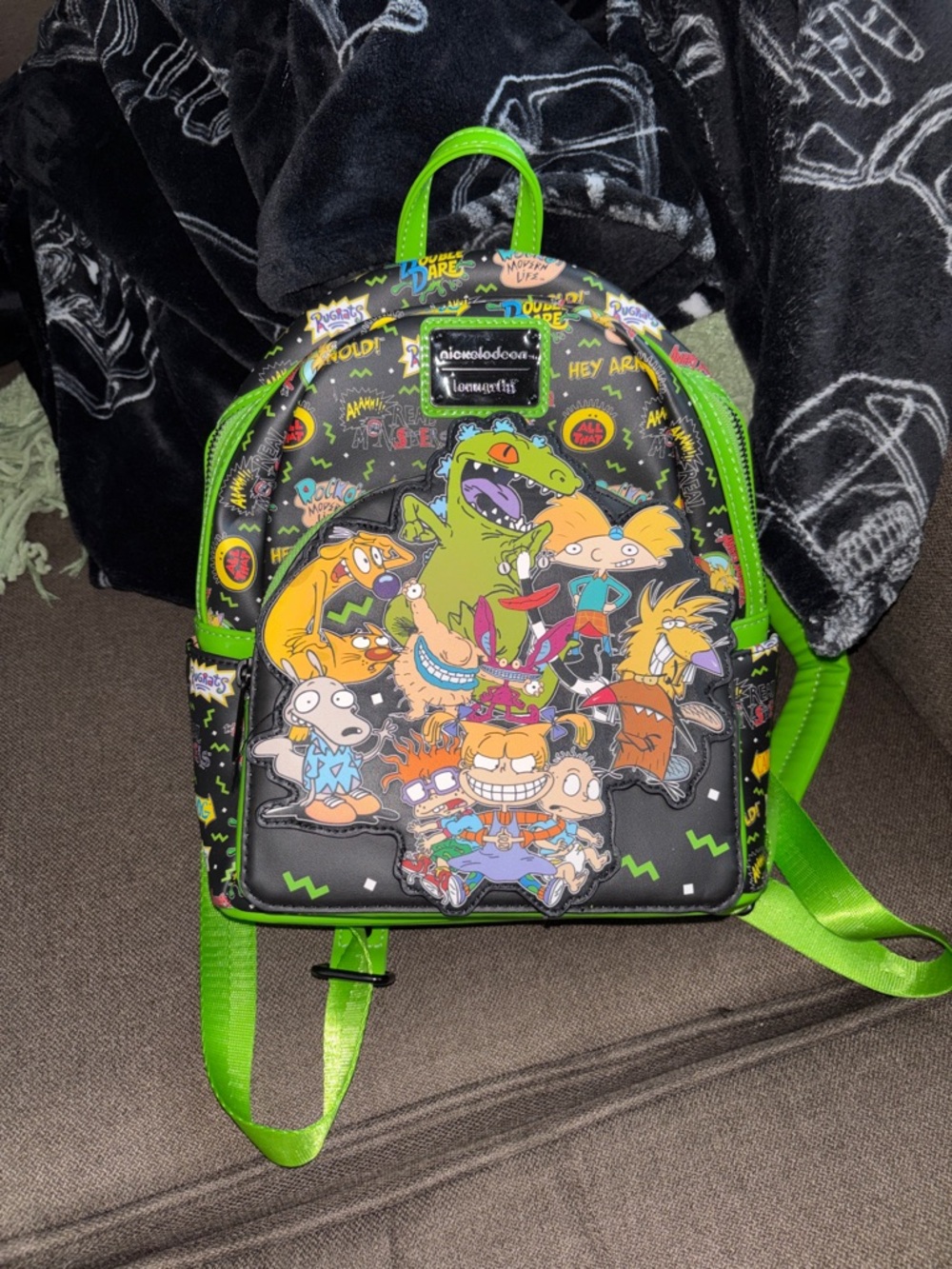 Loungefly Rugrats Neon Green Accent Mini Backpack